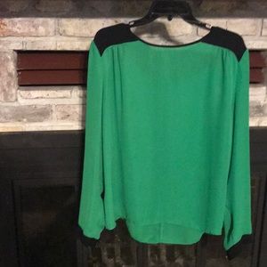 Green and black blouse